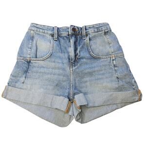 BDG High Rise Stretch Roll Hem Shorts Womens 26 Denim Cuffed Urban Outfitters